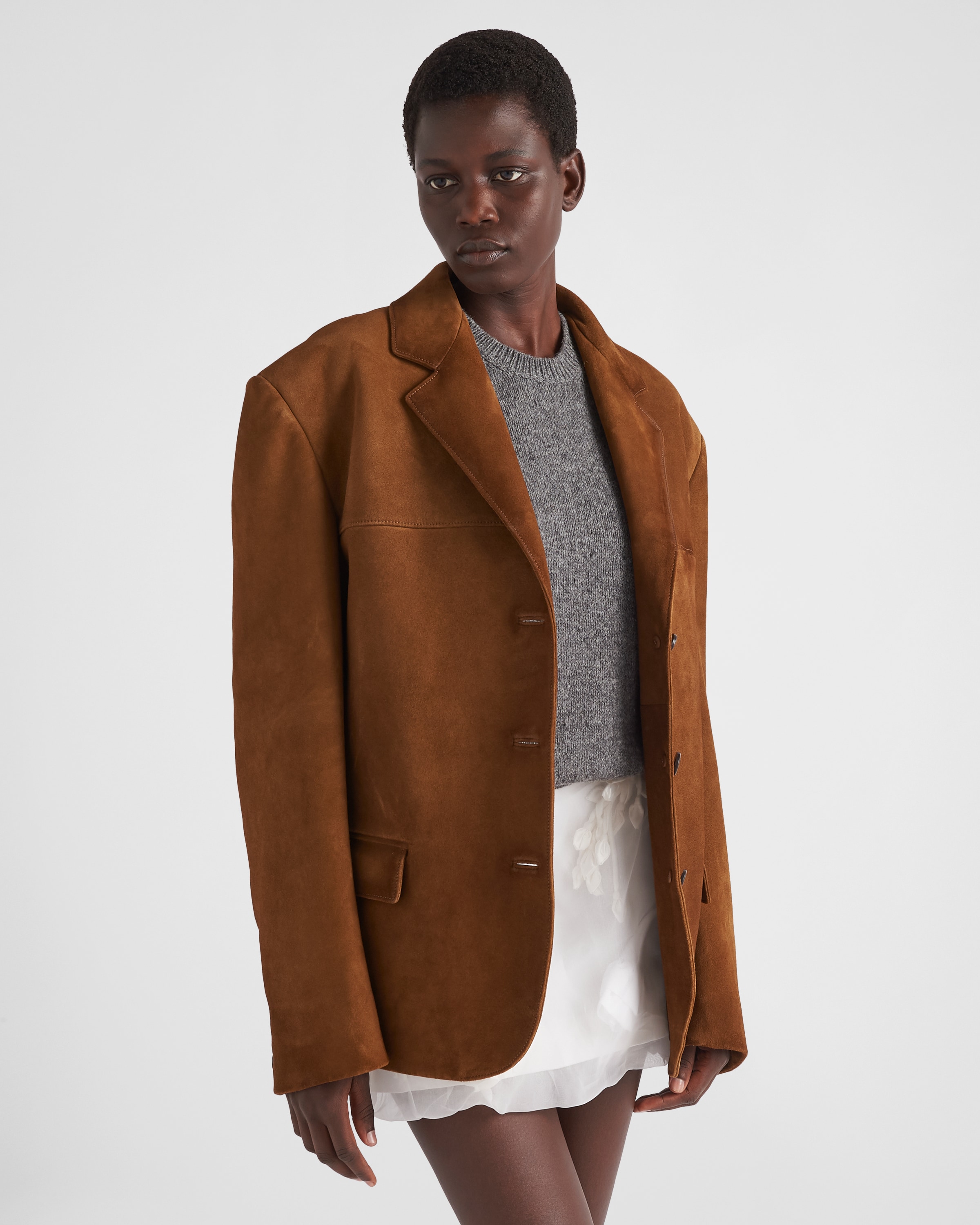 Prada suede jacket hotsell