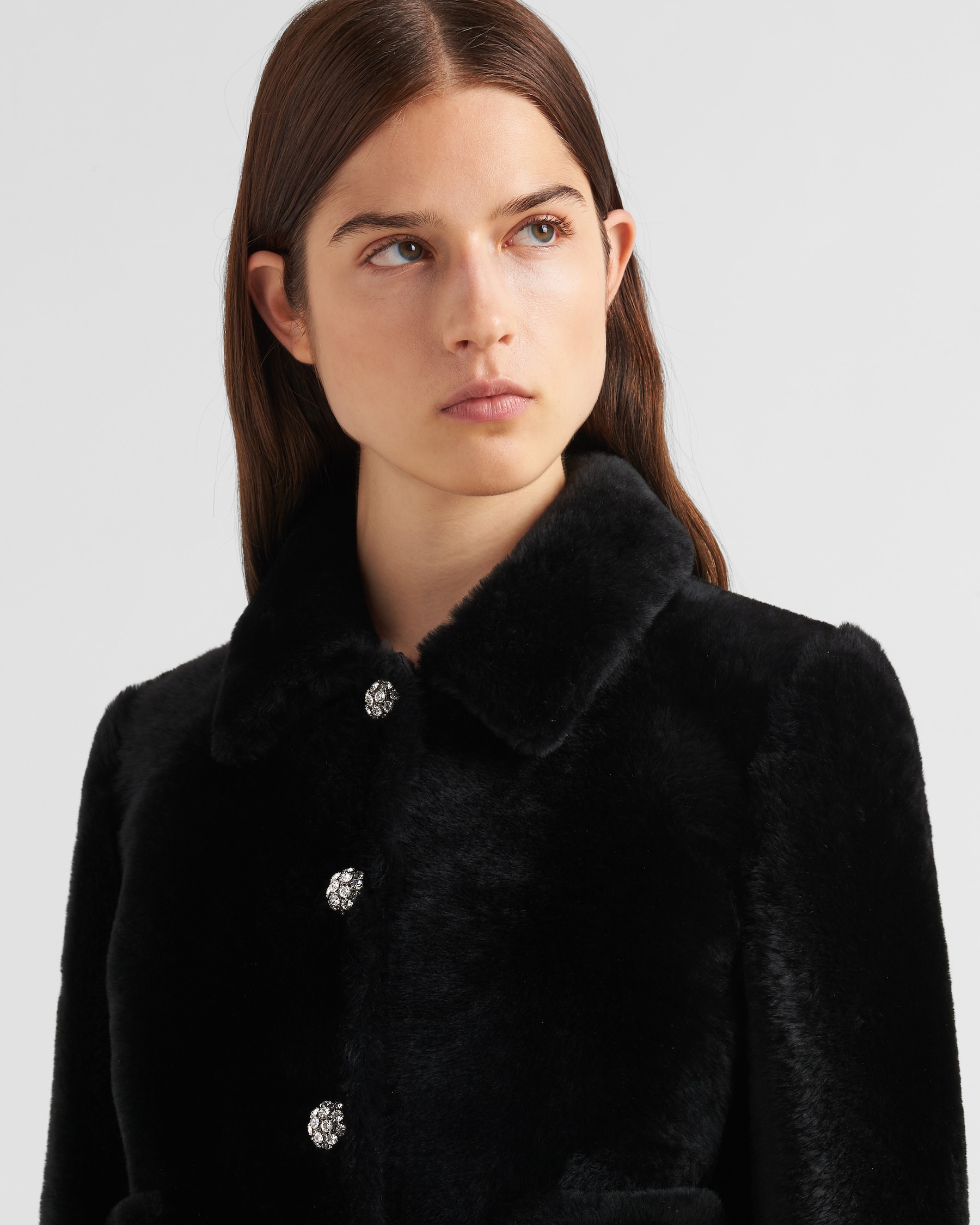 Black Shearling Jacket PRADA