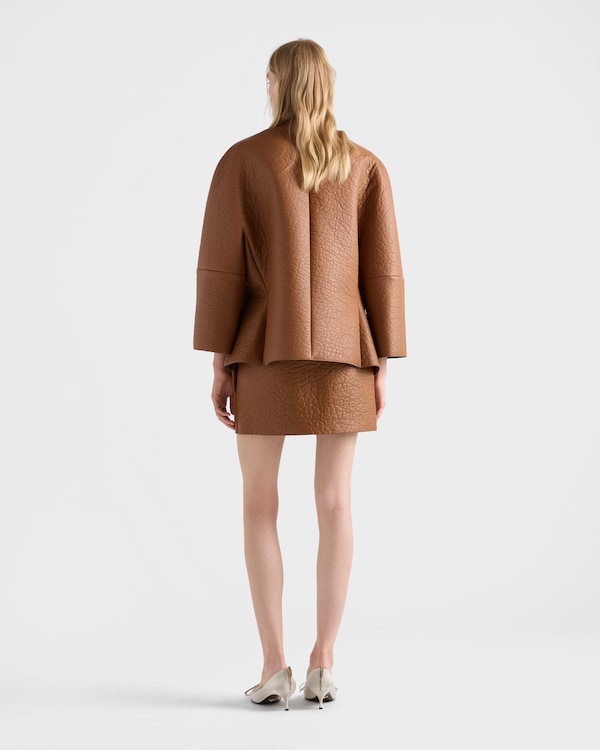 Veste en cuir nappa avec écharpe Veste en cuir nappa avec écharpe