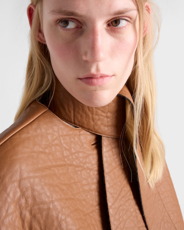 Veste en cuir nappa avec écharpe Veste en cuir nappa avec écharpe