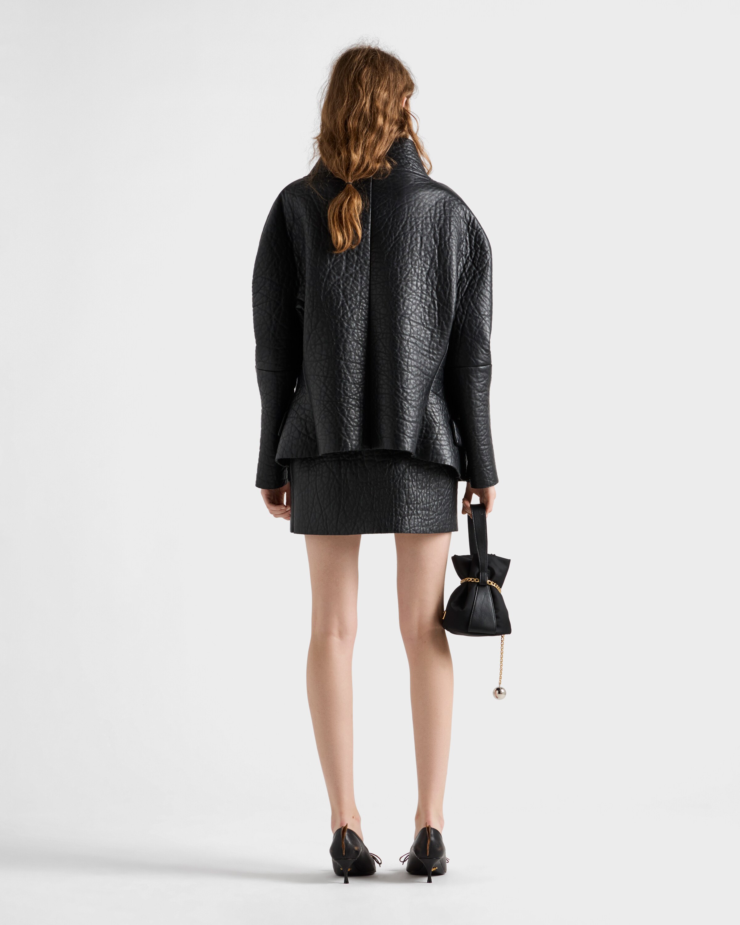 ブラック ボンデッドナッパレザー ジャケット | PRADA