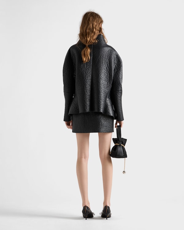 Veste en cuir nappa contrecollé Veste en cuir nappa contrecollé