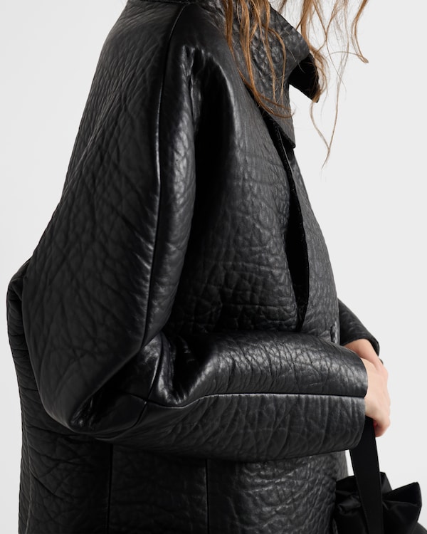 Veste en cuir nappa contrecollé Veste en cuir nappa contrecollé