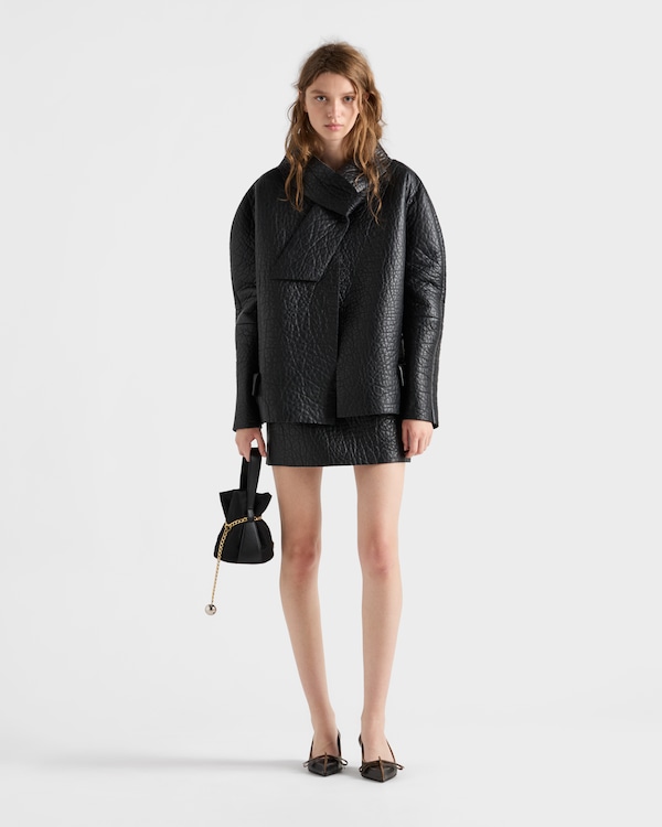 Veste en cuir nappa contrecollé Veste en cuir nappa contrecollé