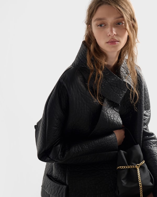 Veste en cuir nappa contrecollé Veste en cuir nappa contrecollé