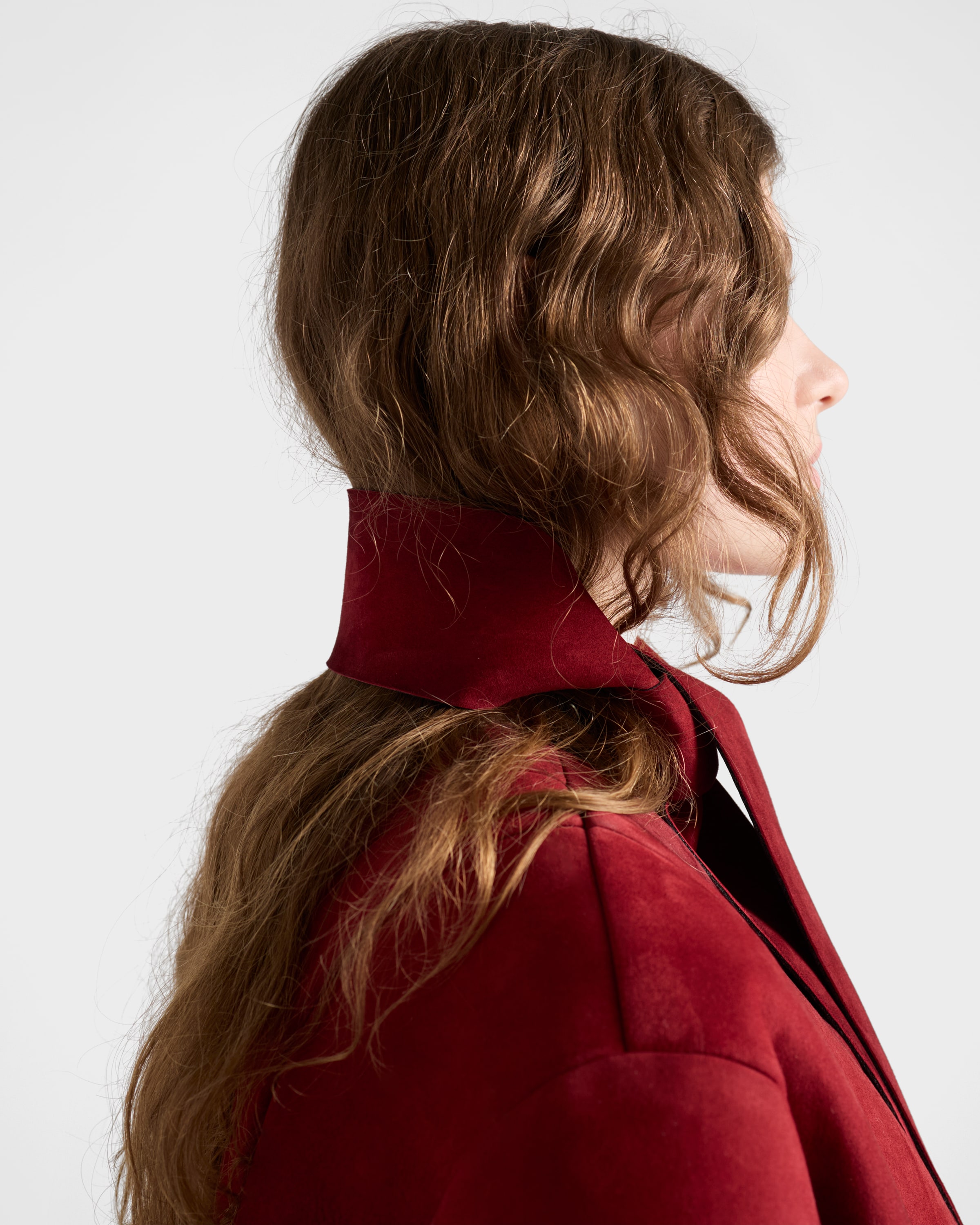 Prada Bonded Suede Jacket In Red