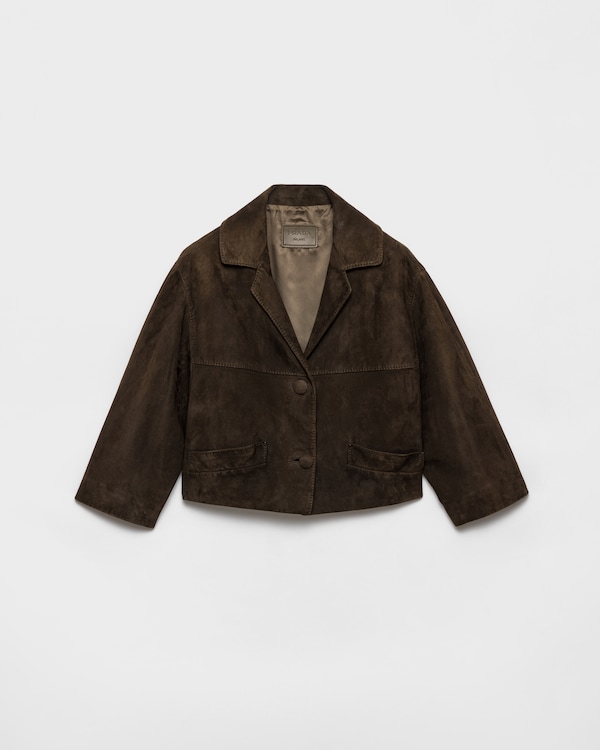 Cropped suede jacket - Camouflage Green Cropped suede jacket - Camouflage Green