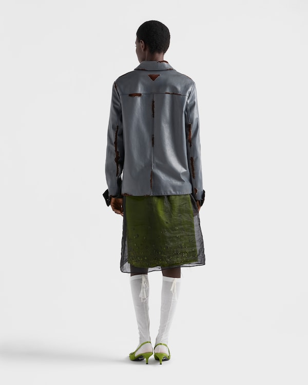 Veste en cuir souple et veau velours - Gris Anthracite Veste en cuir souple et veau velours - Gris Anthracite