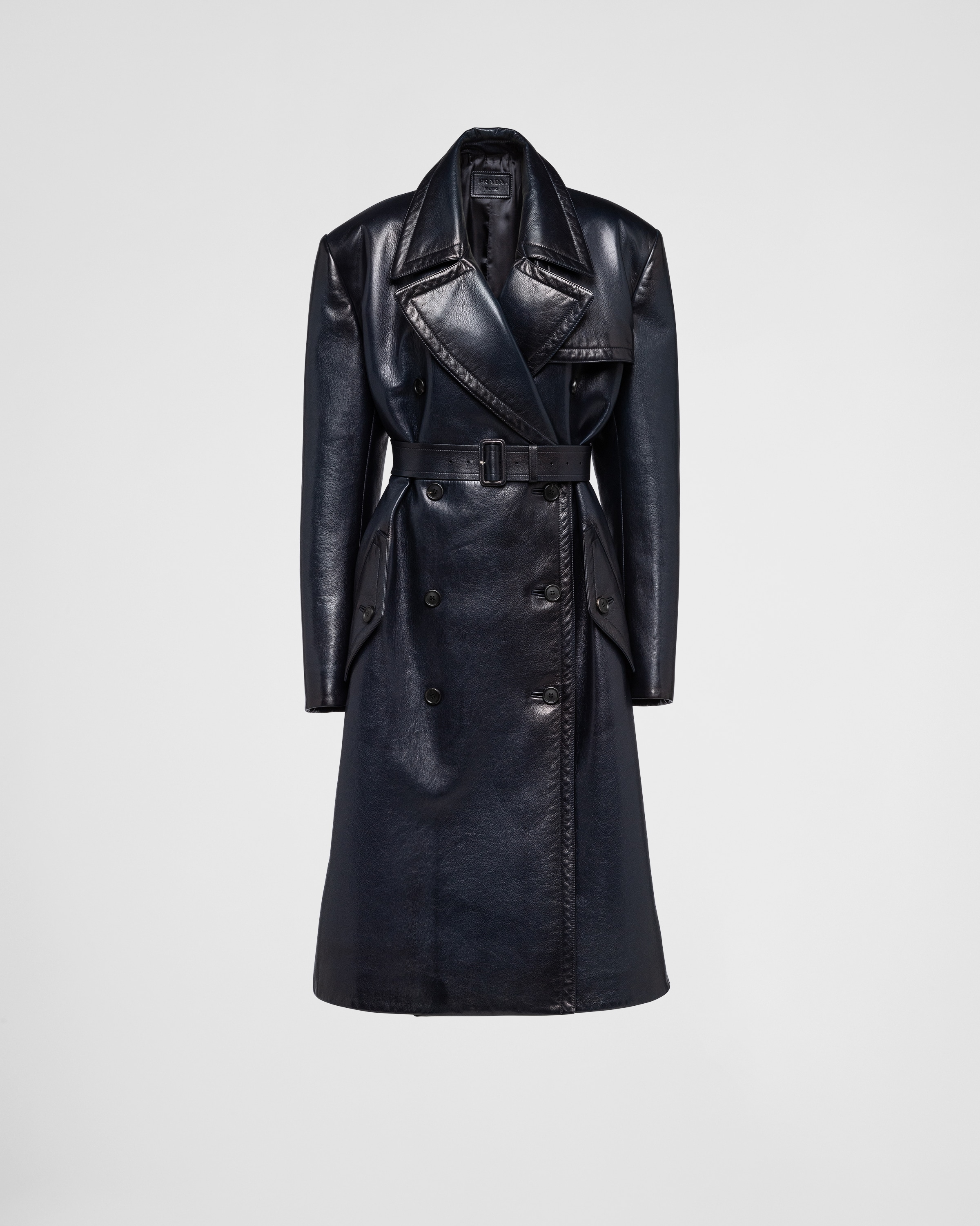 Prada leather clearance trench coat