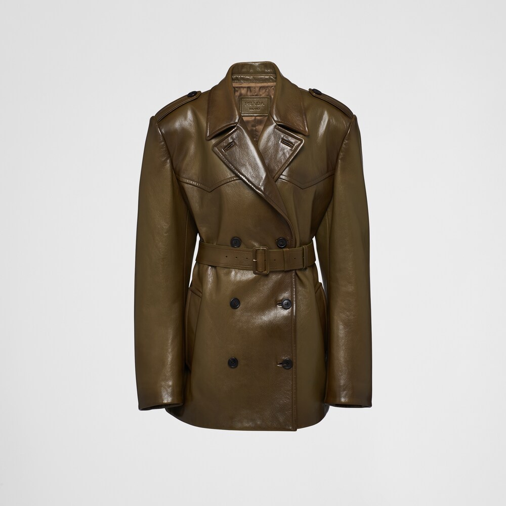 Prada Cappotto doppiopetto in pelle 1