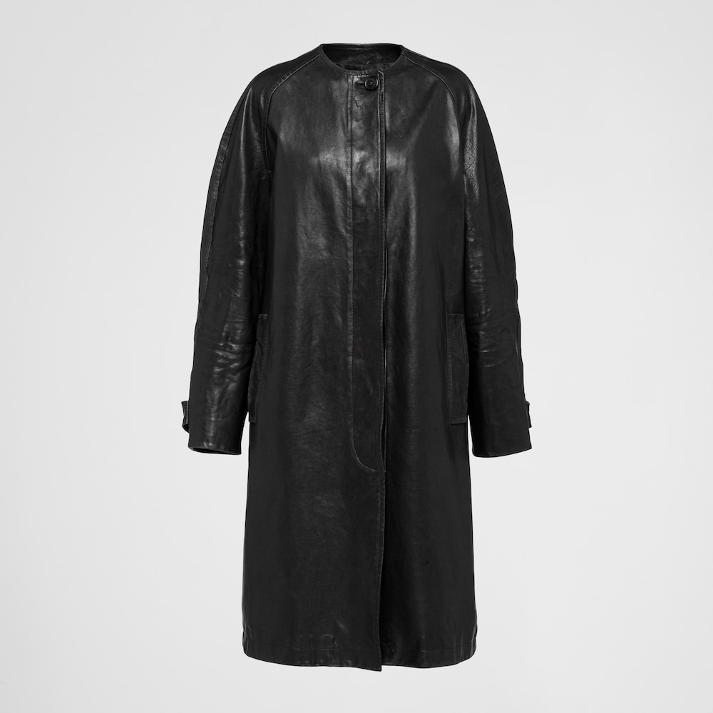 Black Leather coat Prada
