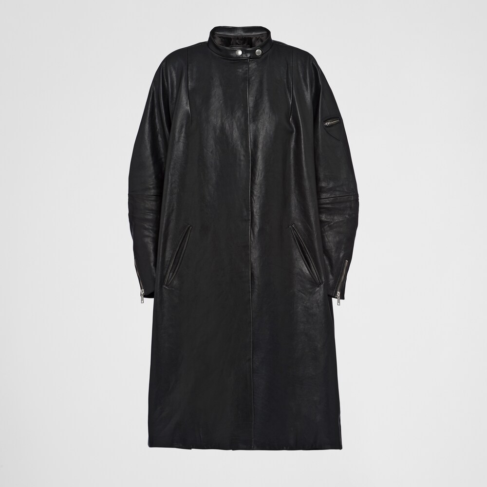 Black Leather coat | Prada