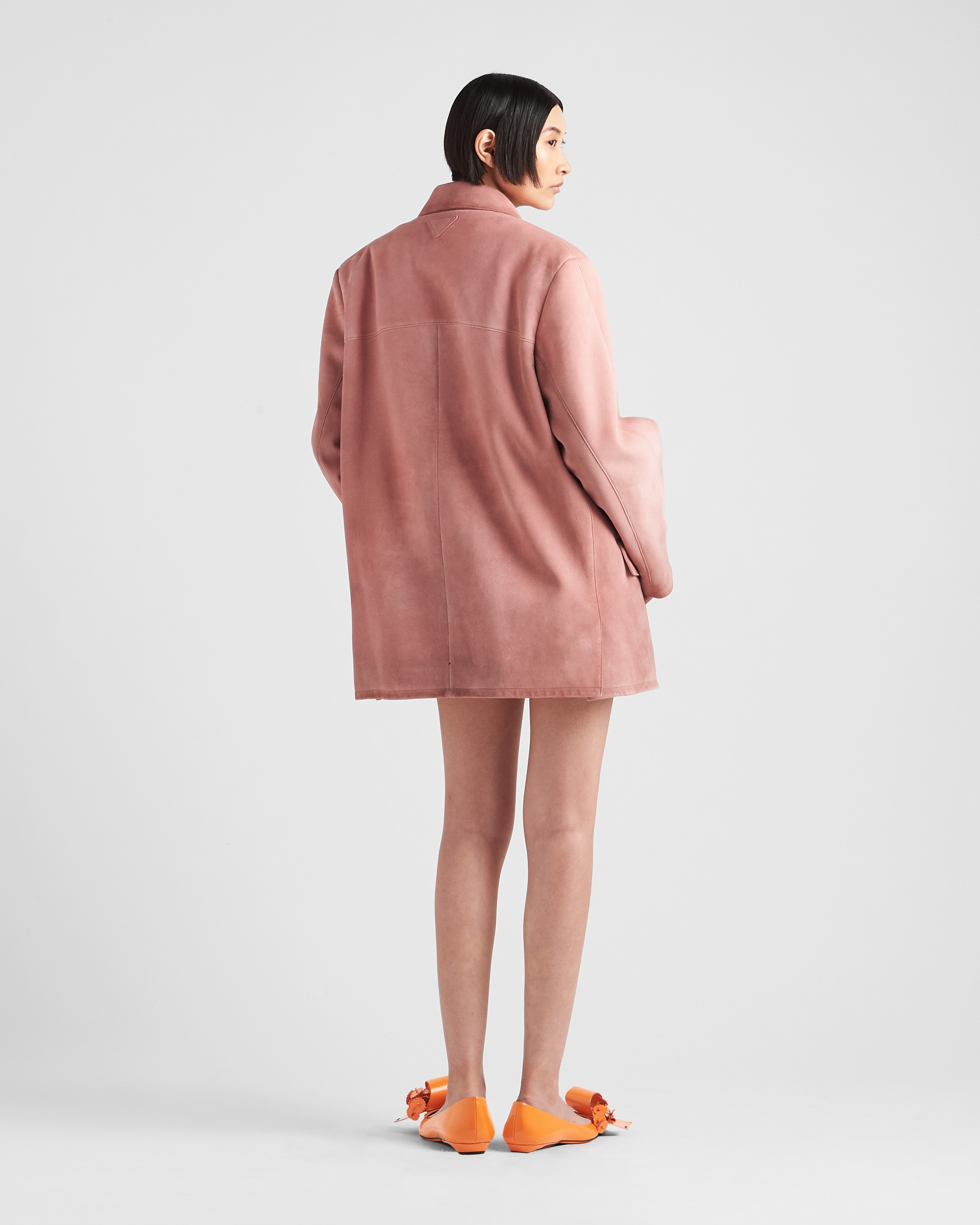 Petal Pink Suede Jacket PRADA