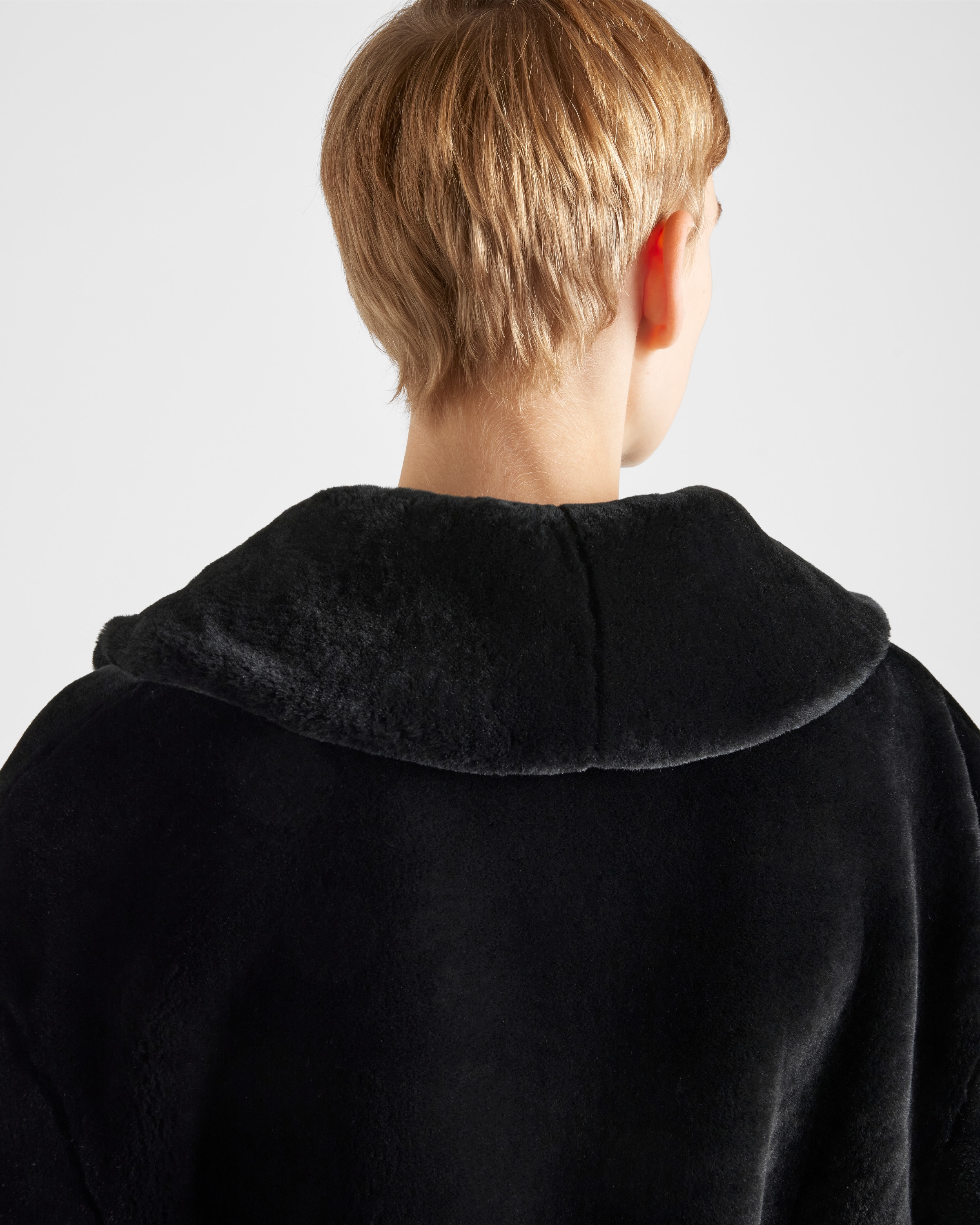 Prada Long-sleeved Fur In Black
