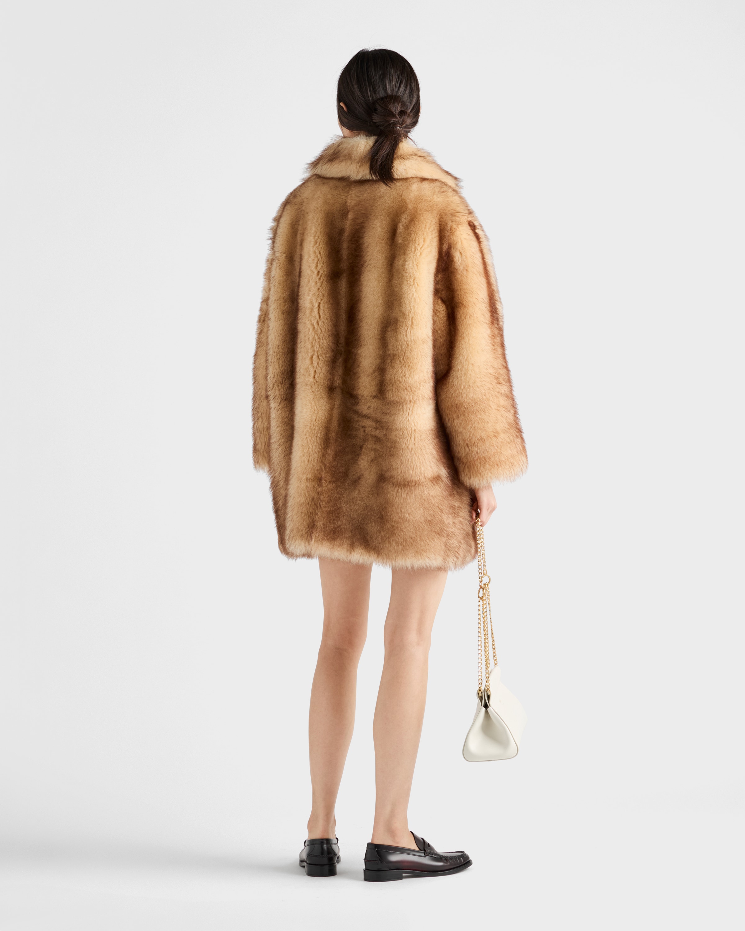 Shearling caban jacket