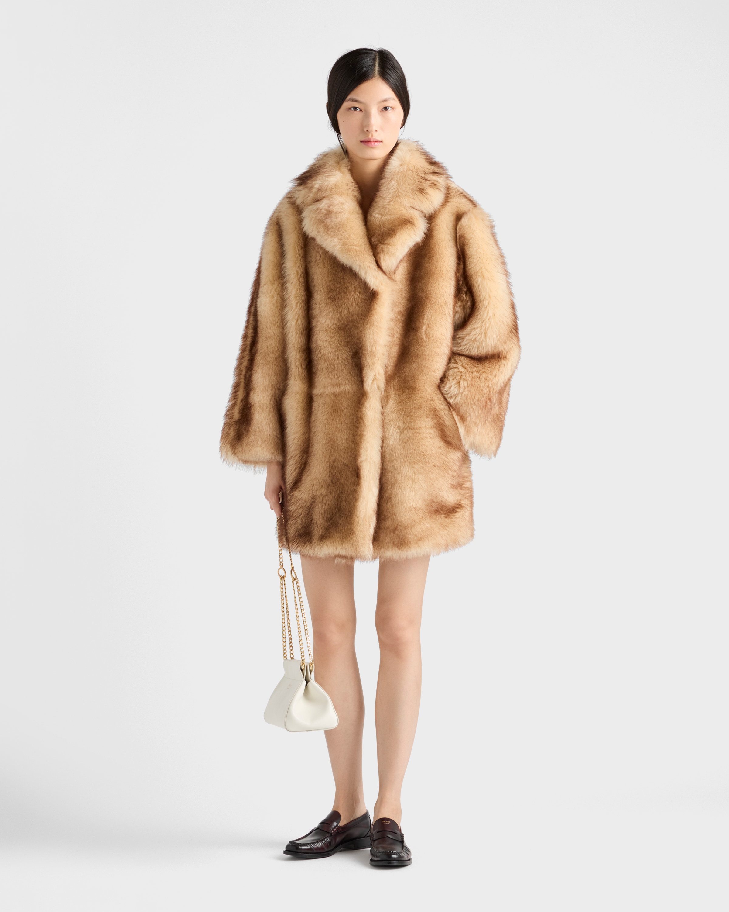 Shearling caban jacket