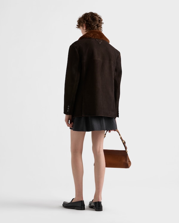 Suede and shearling caban jacket Suede and shearling caban jacket