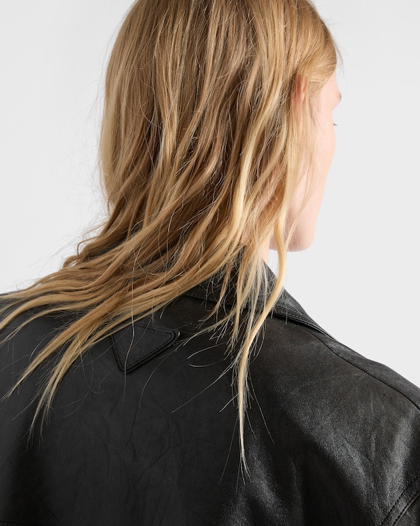 Double-breasted nappa leather caban jacket Double-breasted nappa leather caban jacket