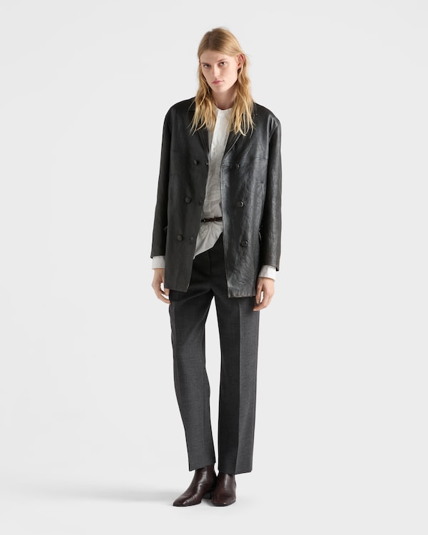 Double-breasted nappa leather caban jacket Double-breasted nappa leather caban jacket