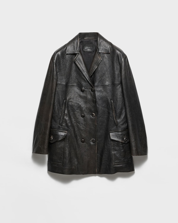 Double-breasted nappa leather caban jacket Double-breasted nappa leather caban jacket