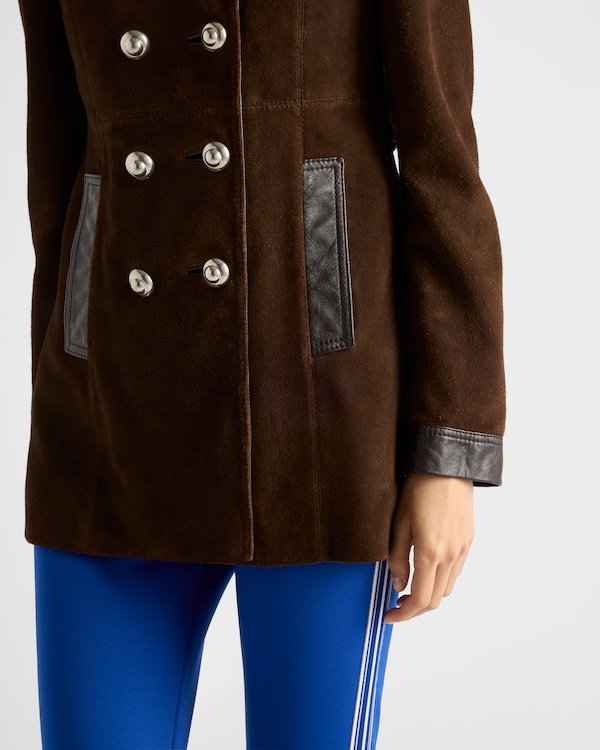 Double-breasted suede caban jacket Double-breasted suede caban jacket