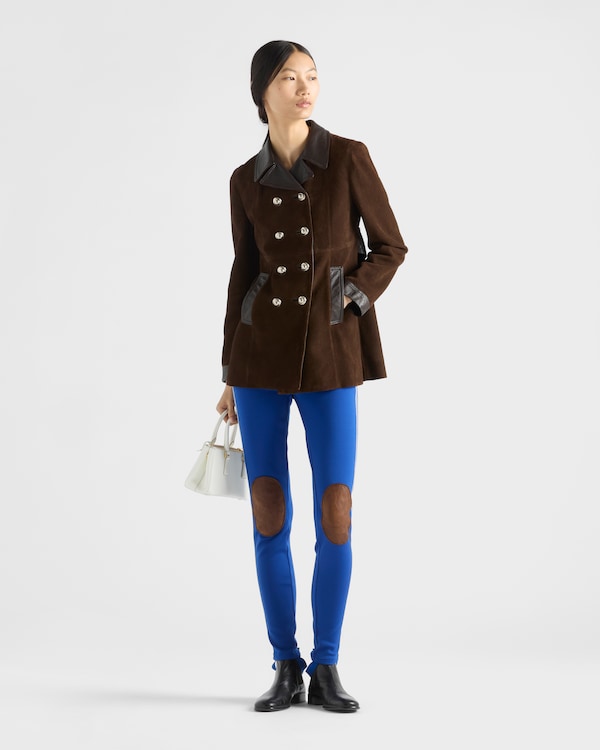 Double-breasted suede caban jacket Double-breasted suede caban jacket