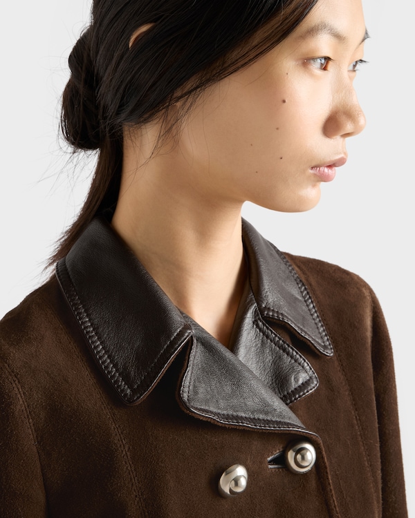 Double-breasted suede caban jacket Double-breasted suede caban jacket