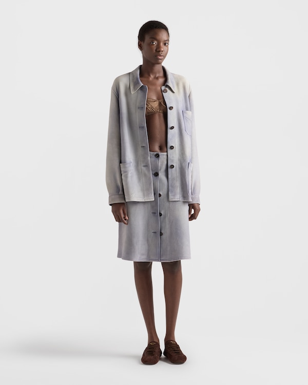 스웨이드 카방 재킷 - 스카이 블루 스웨이드 카방 재킷 - 스카이 블루