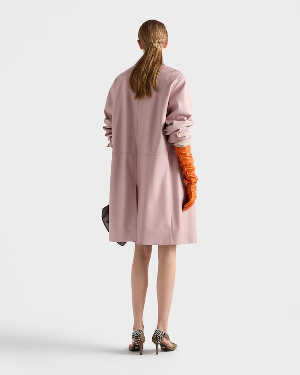 معطف من جلد نابا - زهري مَرْمَري معطف من جلد نابا - زهري مَرْمَري