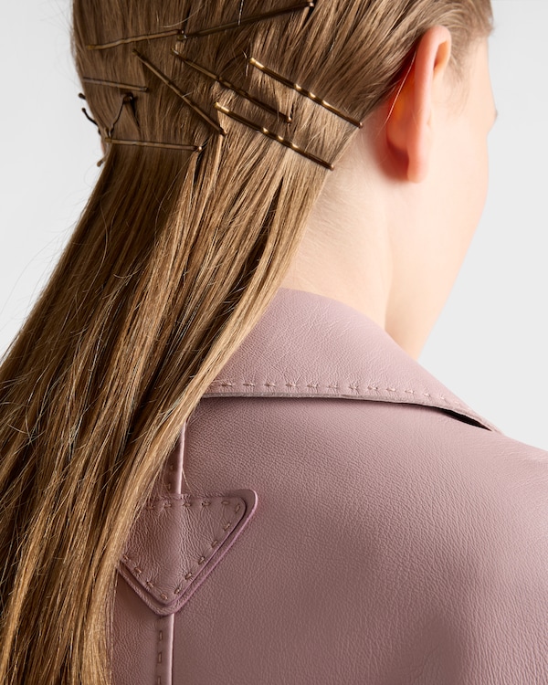 معطف من جلد نابا - زهري مَرْمَري معطف من جلد نابا - زهري مَرْمَري