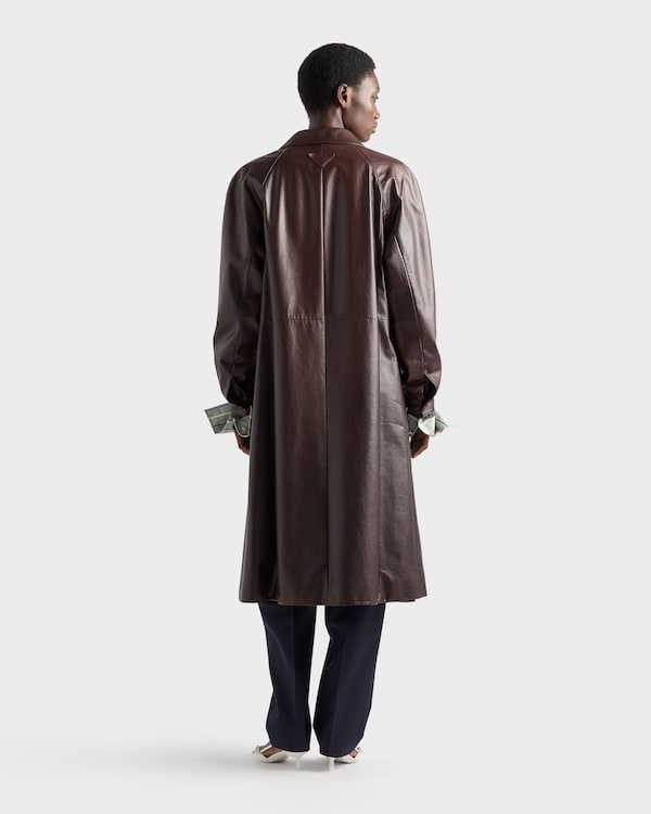 Manteau en cuir - Marron Cacao Manteau en cuir - Marron Cacao