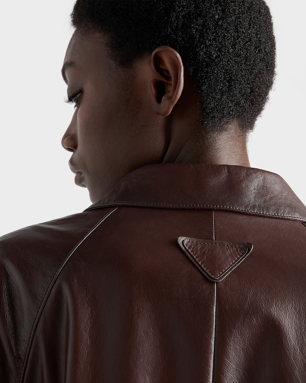 Manteau en cuir - Marron Cacao Manteau en cuir - Marron Cacao
