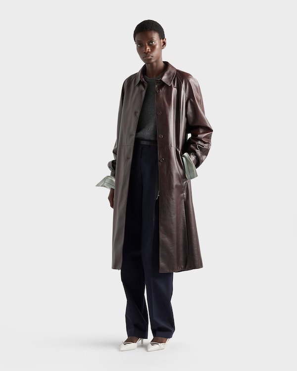 Manteau en cuir - Marron Cacao Manteau en cuir - Marron Cacao