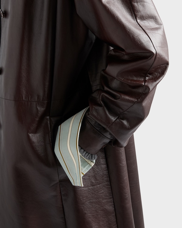 Manteau en cuir - Marron Cacao Manteau en cuir - Marron Cacao