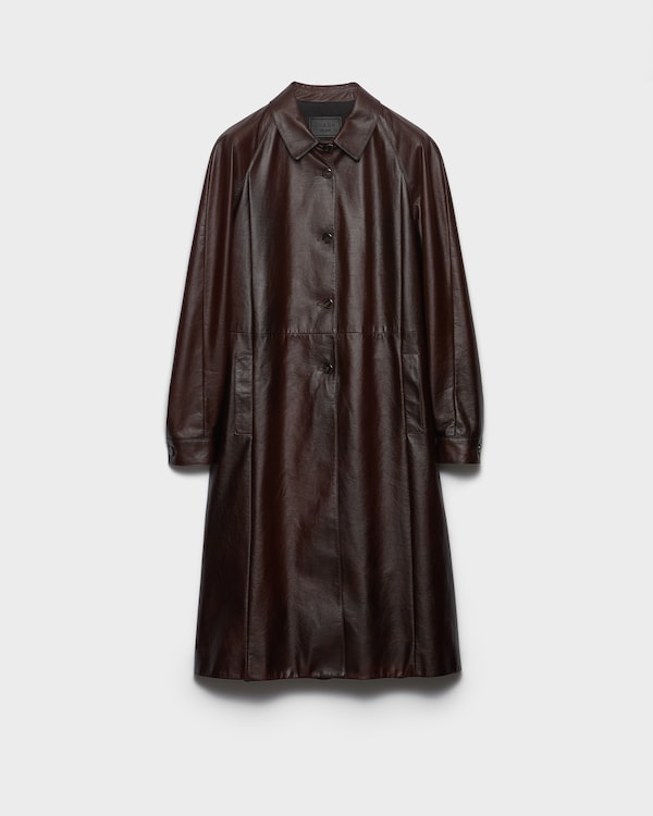 Manteau en cuir - Marron Cacao Manteau en cuir - Marron Cacao