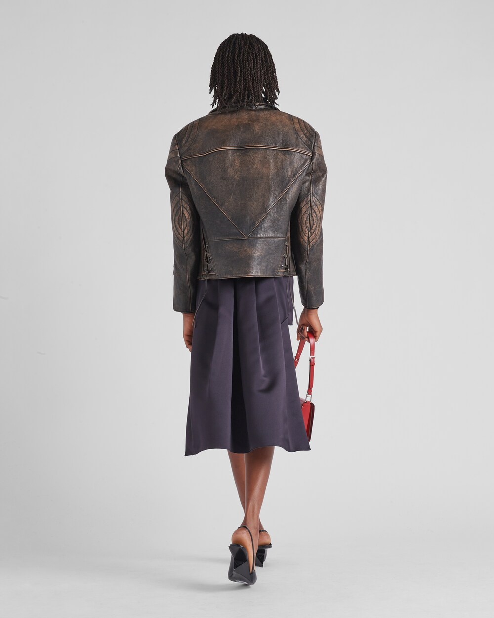 Black Leather biker jacket | Prada