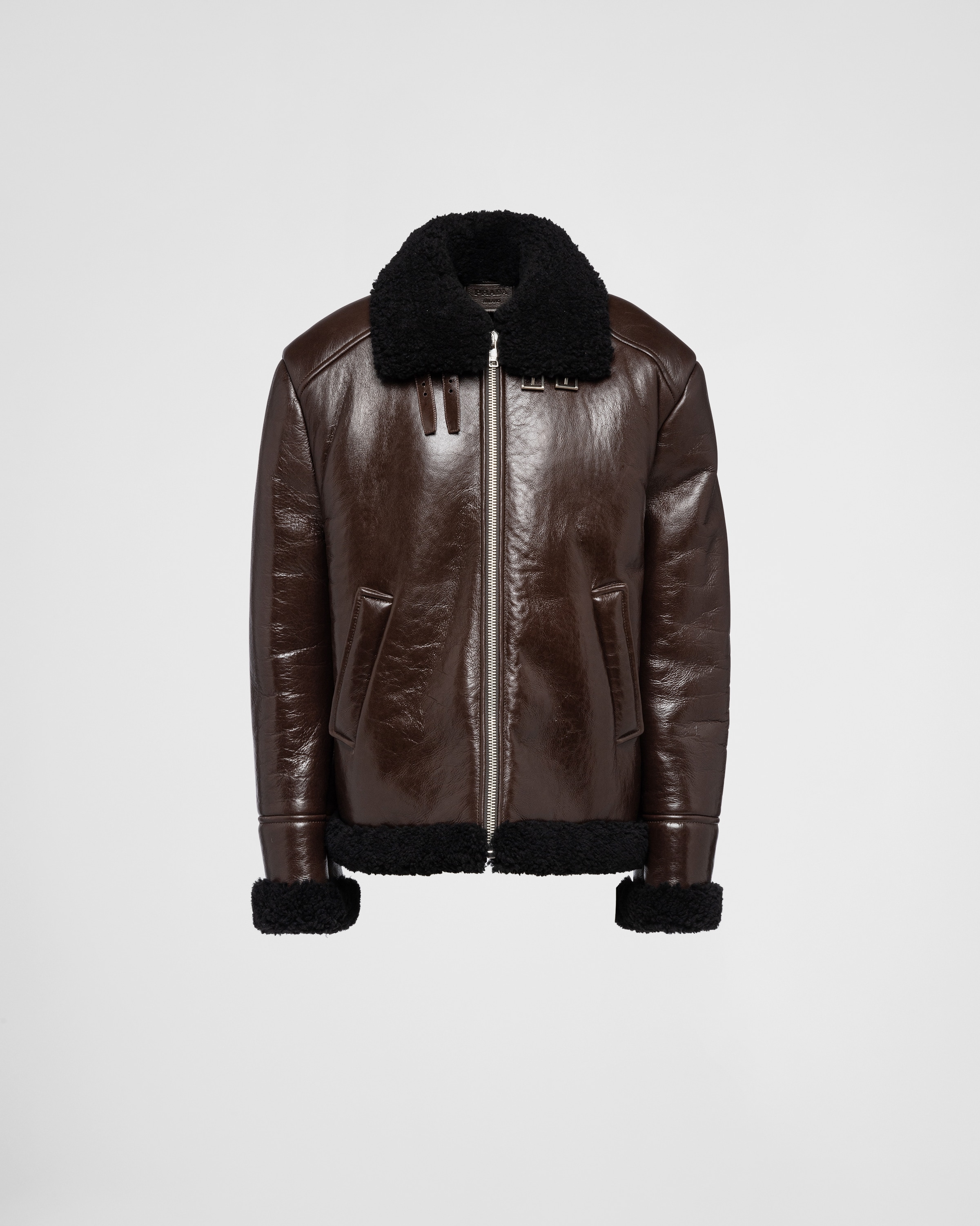 Prada shearling jacket clearance