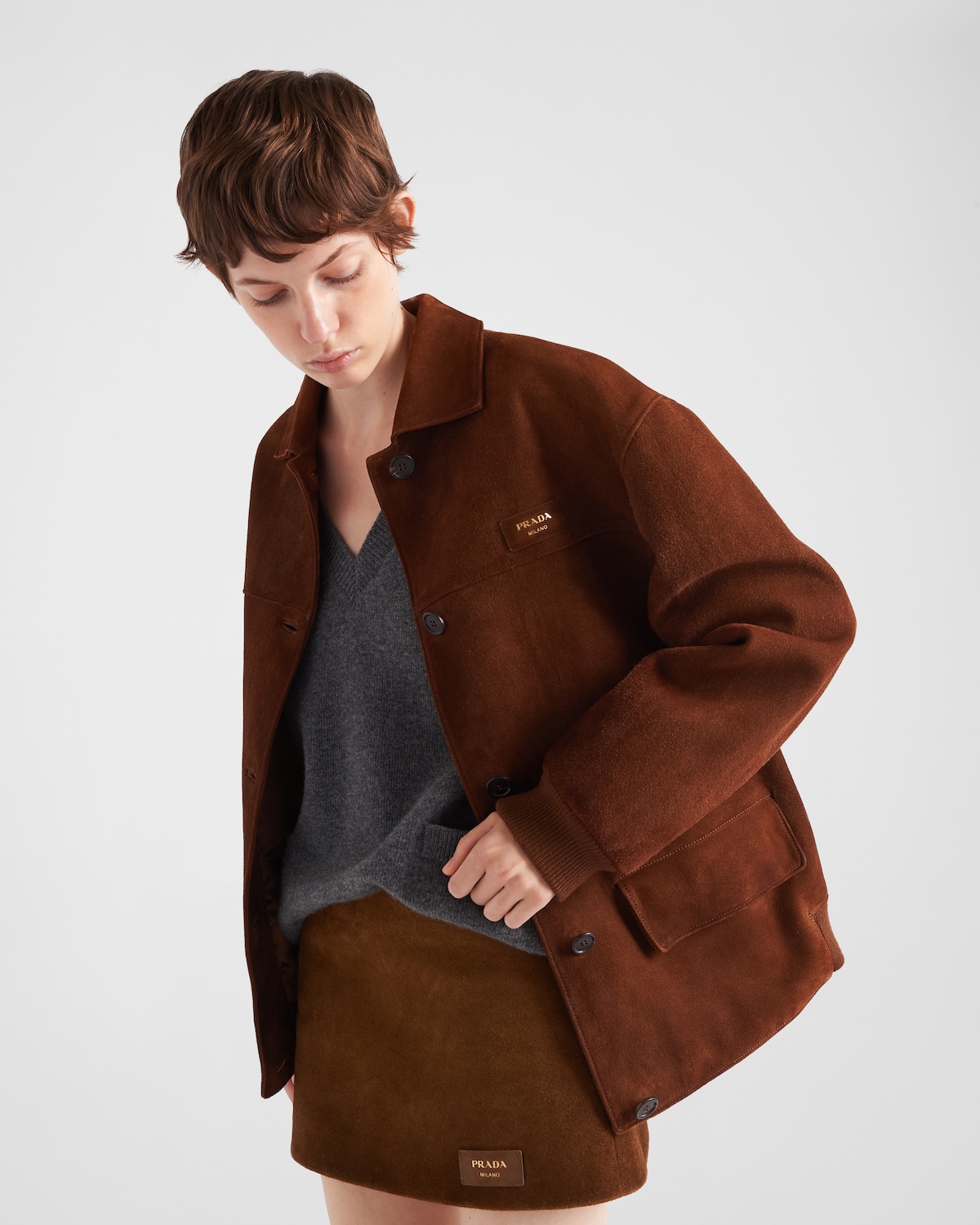 PRADA 25S SUEDE LAPEL JACKET 553 main image 0