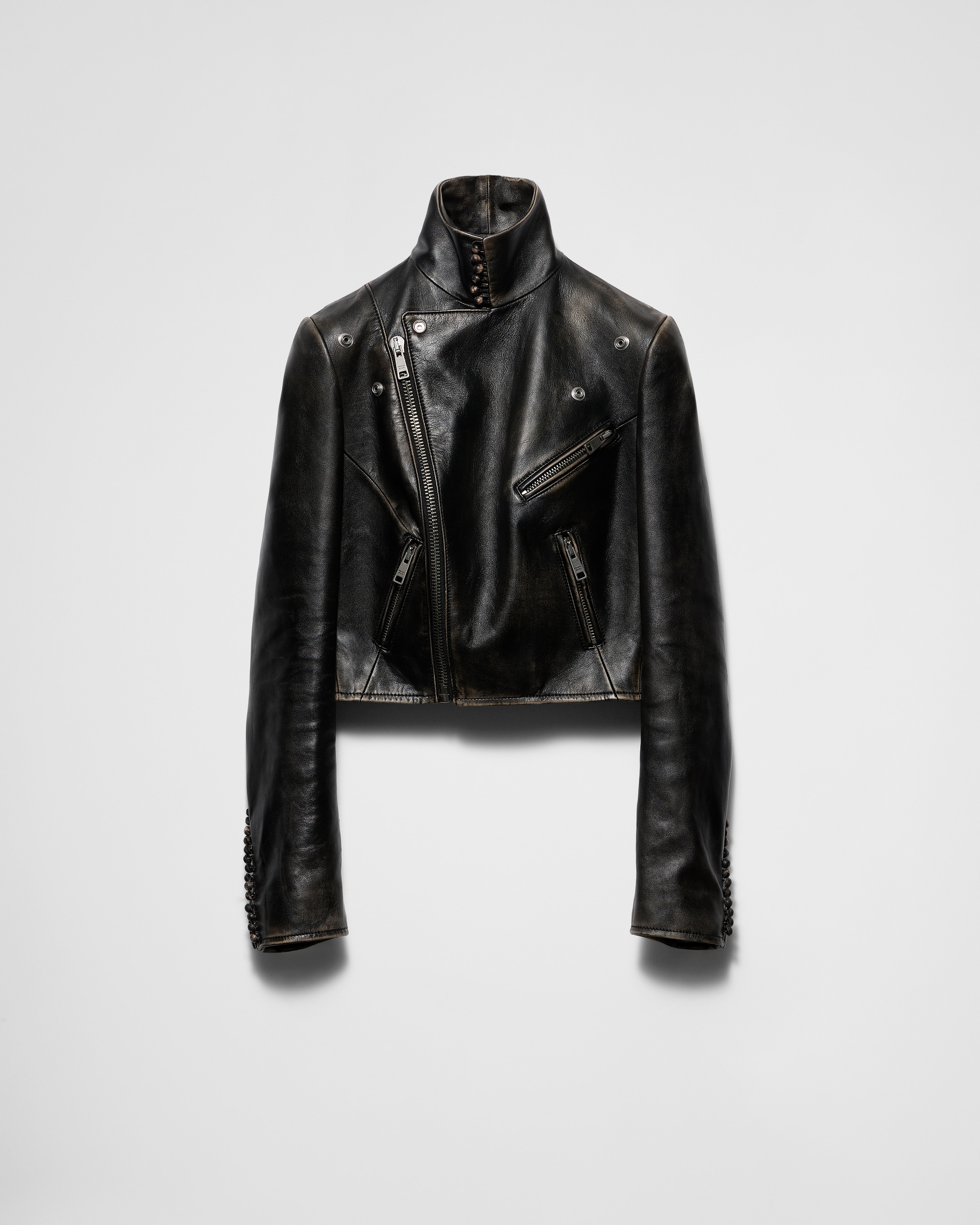 Leather jacket prada clearance