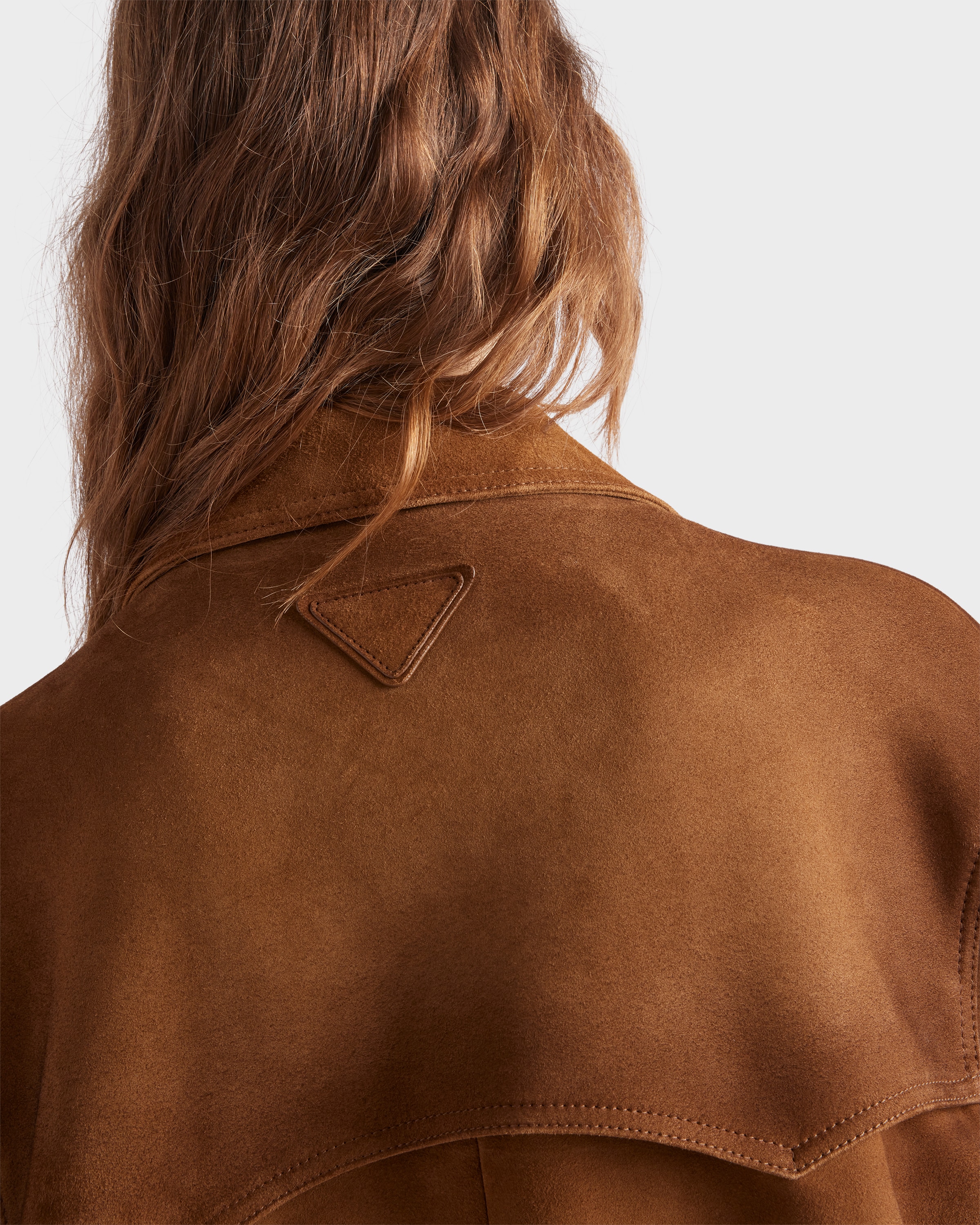 Tobacco Suede jacket | PRADA - Turkey
