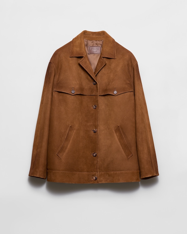 Dark Brown Suede jacket | PRADA
