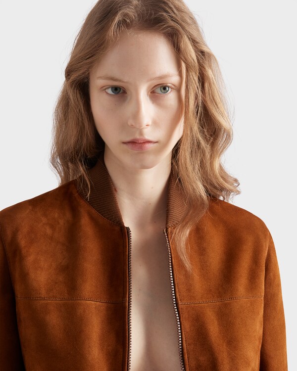 Suede blouson jacket - Cognac Suede blouson jacket - Cognac