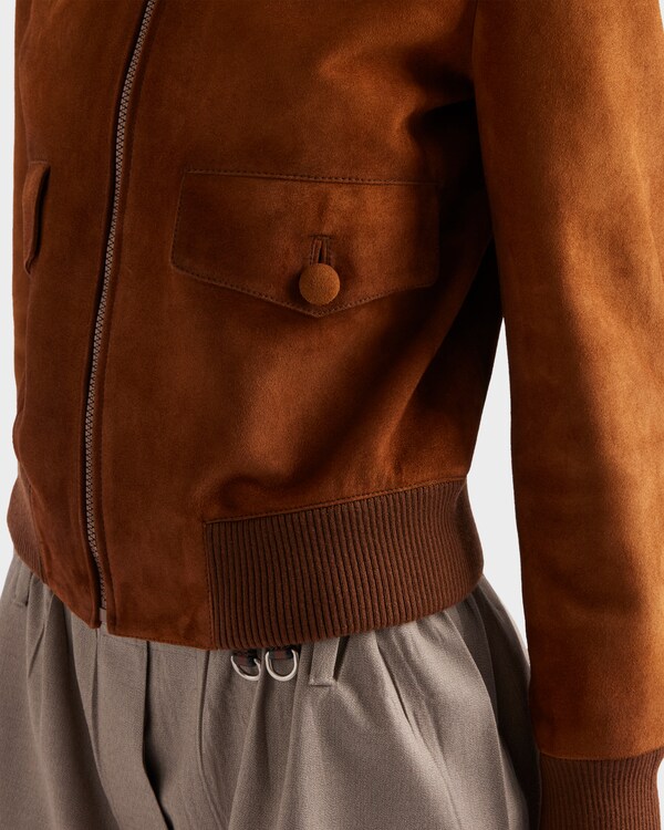 Suede blouson jacket - Cognac Suede blouson jacket - Cognac