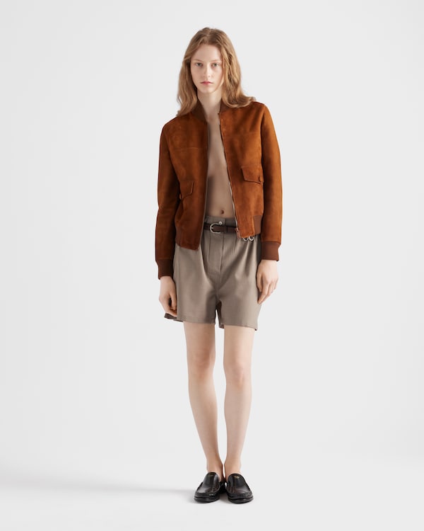 Suede blouson jacket - Cognac Suede blouson jacket - Cognac