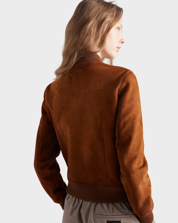 Suede blouson jacket - Cognac Suede blouson jacket - Cognac