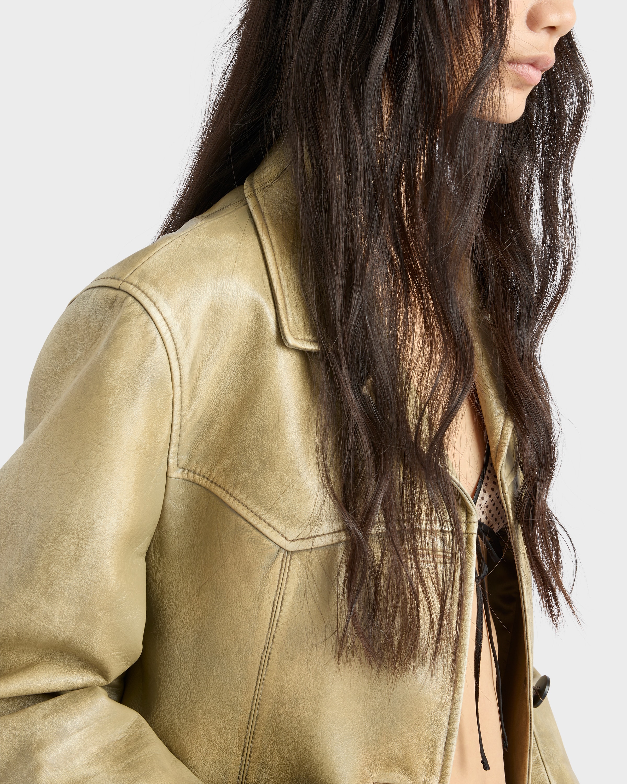 ✨PRADA❣️ プラダ❣️ベージュ ❣️レザー❣️ライダース❣️ジャケット✨ Beige Nappa leather jacket | PRADA - United States