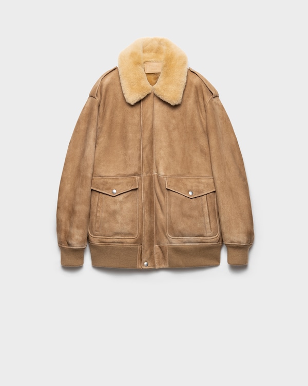 Cord Shearling bomber jacket | PRADA