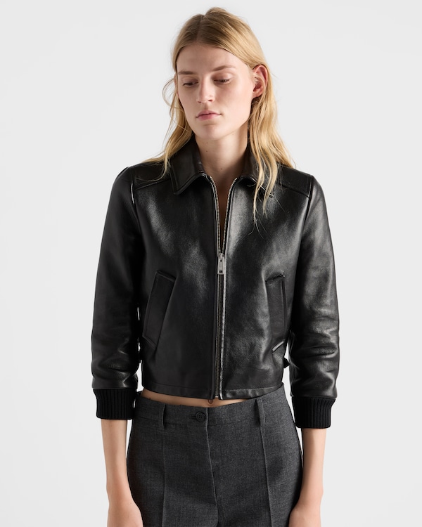 Leather blouson jacket Leather blouson jacket