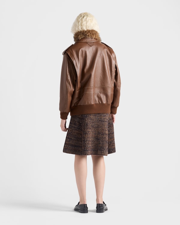 Nappa leather bomber jacket - Brandy Nappa leather bomber jacket - Brandy