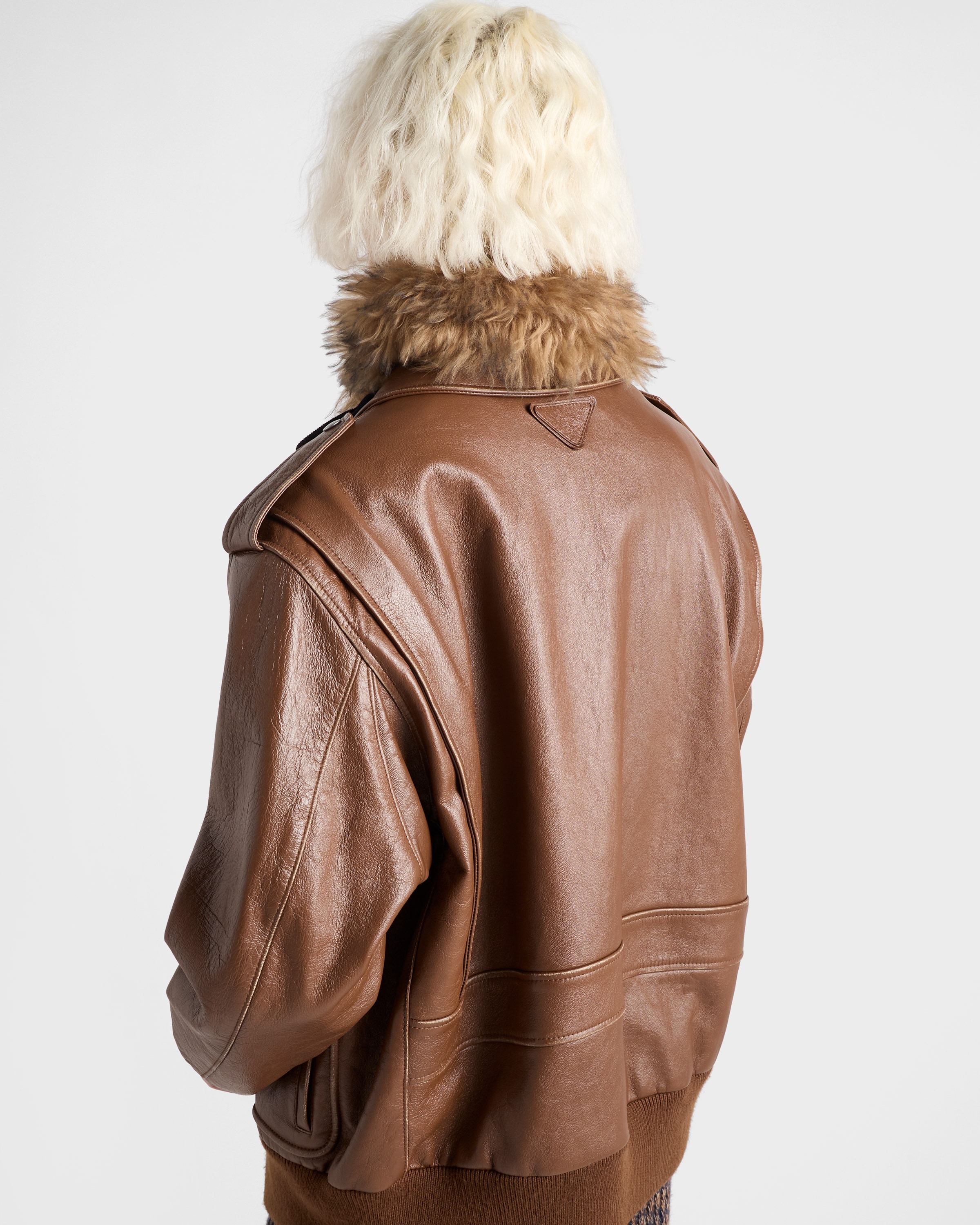 Nappa leather bomber jacket